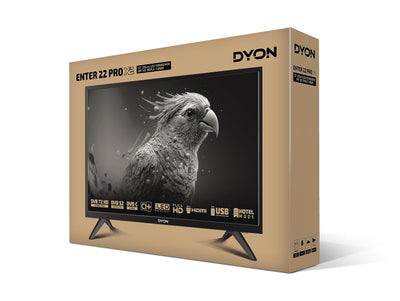 DYON Enter 22 Pro X2 55 cm (22 Zoll) Full-HD Fernseher (Triple Tuner (DVB-C/-S2/-T2), Hotelmodus, USB-Media Player) [Modelljahr 2023], Schwarz