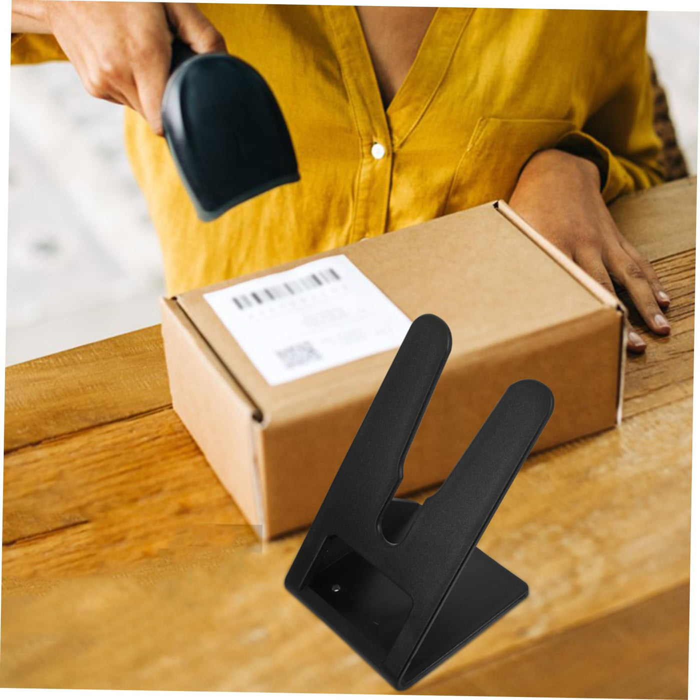 CLISPEED Scannerhalterung Scanner-Autohalterung Scannerständer für den Schreibtisch Rack für Etikettenleser Handscanner-Rack Gartenschlauchtrommel Wandhalterung USB-Scanner Plastik Black