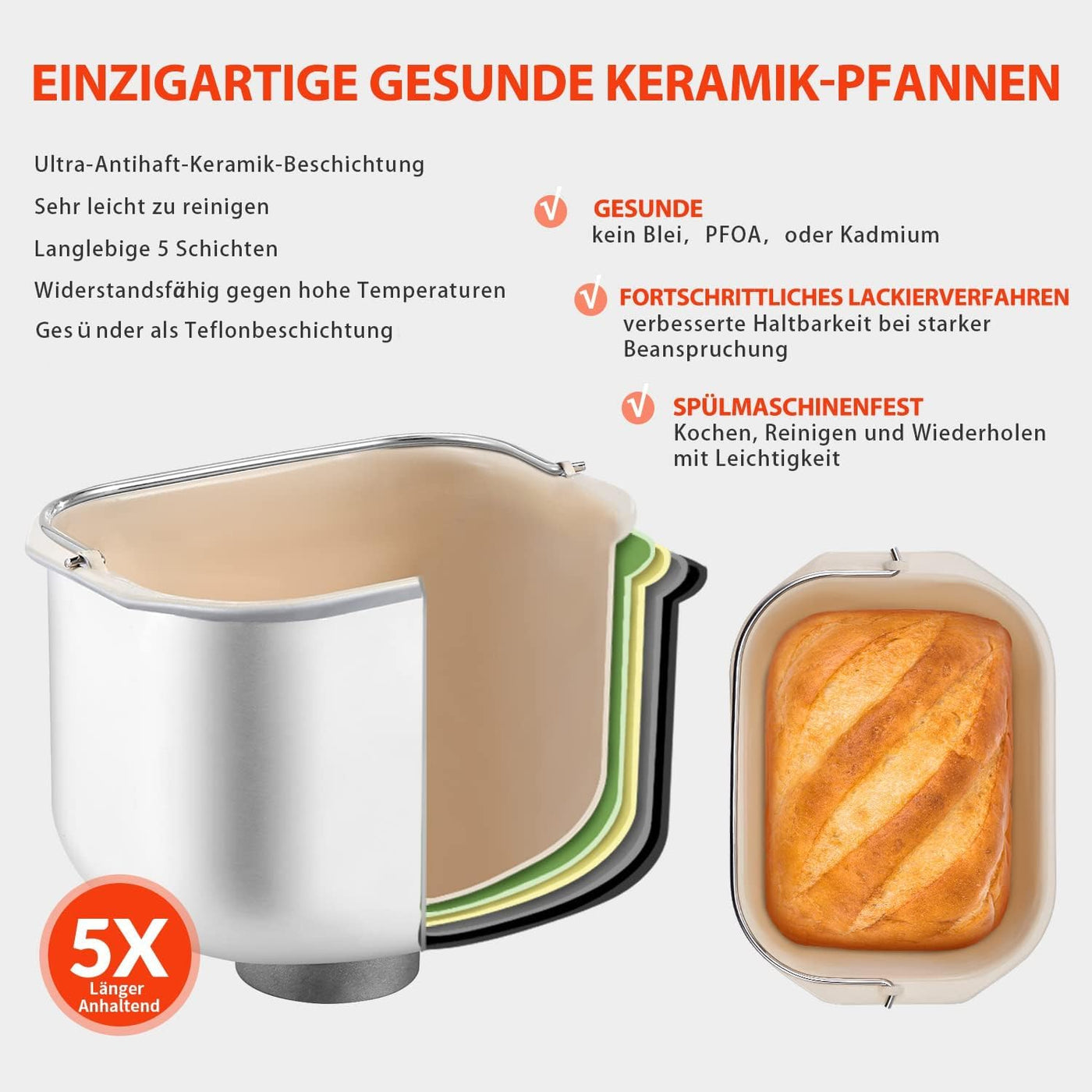 KEEPEEZ 17-in-1 Brotbackautomat, 2LB Brotbackautomaten Edelstahl with 2 Paddles, Quarz Schnellheizer, Auto Nut Dispenser, Keramik-Pfannen, Brotbackmaschine with 3 Brotgrößen& 3 Backfarben, Glutenfrei