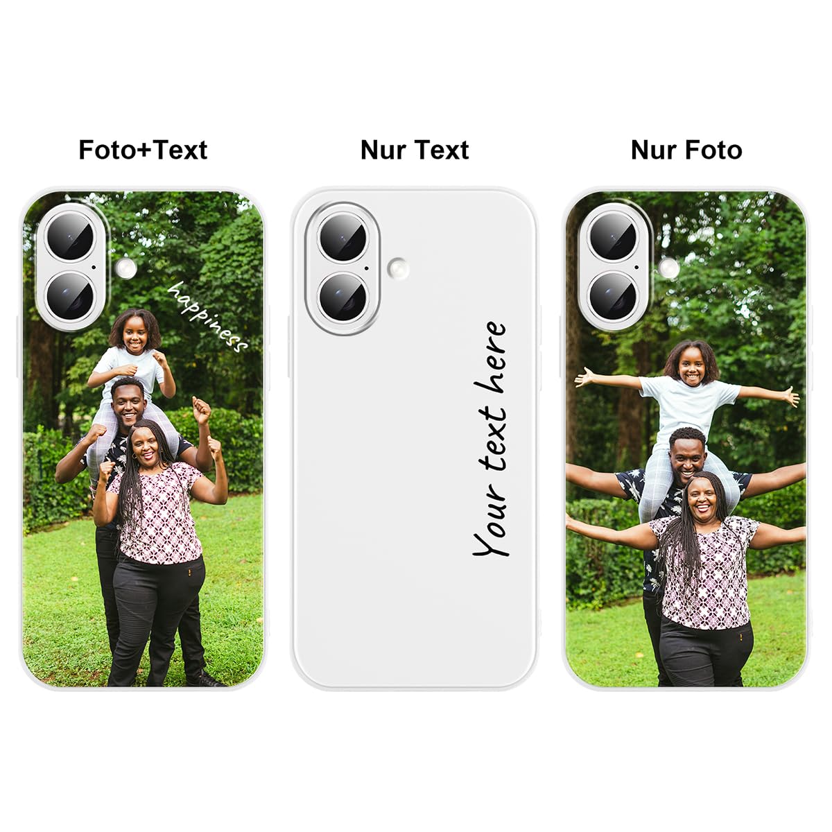 Yoedge Personalisierte Handyhülle für iPhone 16 Plus Hülle Selbst Gestalten mit Eigenem Foto Bild Text Personalisiert Case Individuelle Geschenk Schutzhülle Weiß Cover für iPhone 16 Plus 6,7"