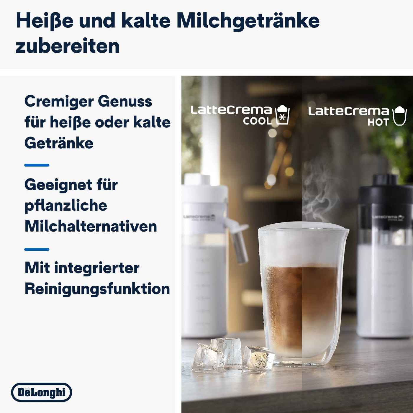 De'Longhi Eletta Explore ECAM452.57.G Kaffeevollautomat mit LatteCrema Milchsystem, heiße und kalte Getränke auf Knopfdruck, 3,5 Zoll TFT Touchscreen Farbdisplay, Kaffeekannen inklusive, schwarz