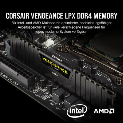 Corsair Vengeance LPX 16GB (2x8GB) DDR4 3200MHz C16 XMP 2,0 High Performance Desktop Arbeitsspeicher Kit, Schwarz