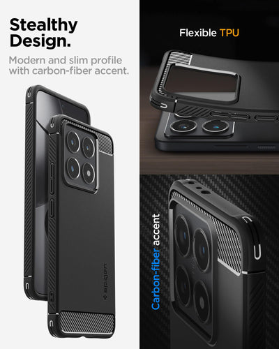 Spigen Rugged Armor Hülle Kompatibel mit Xiaomi 14T -Matte Black