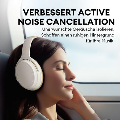 Edifier WH700NB Aktive Noise Cancelling Kopfhörer - 68 Stunden Wiedergabezeit - KI Anruf Rauschunterdrückung - Duale Verbindungen - Leichtes und Faltbares - Schnellladung - Bluetooth 5.3 - Elfenbein