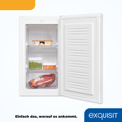 Exquisit Gefrierschrank, 4-Sterne-Gefrieren, Gefrierschrank klein, 63 Liter, kompakt, Tiefkühlschrank, GS5111-330E weiss