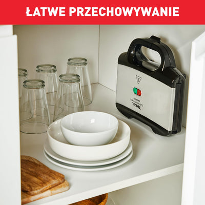 Tefal Ultracompact Sandwichmaker SM1552 | für dreieckige Sandwichtoasts | antihaftbeschichtete Platten | leichte Reinigung | kein Anbrennen | 700W | Sandwich-Grill | 26.5 x 12 x 26 cm