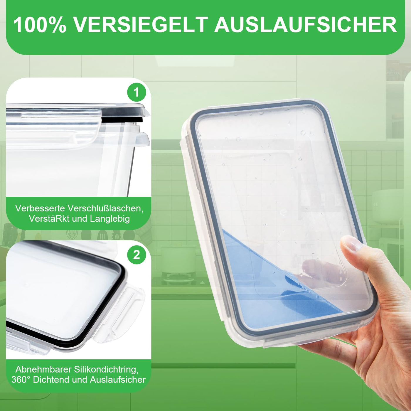 Kottwca Frischhaltedosen mit Deckel Set, 30-teilige Tupperdosen Set (15 Behälter+15 Deckel), Küche Meal Prep Boxen 100% Auslaufsicher, BPA-Frei Frischhaltedose für Mikrowellen und Kühlschrank