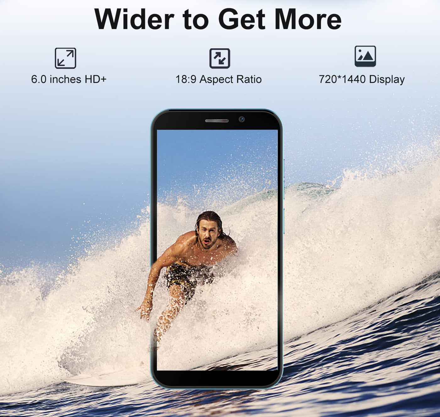 DOOGEE X97 Smartphone ohne Vertrag Günstig 4G Android 12 Handy, 6.0 Zoll HD+ Display, 3GB+16GB (256 GB Erweiterbar) 2.0 GHz Processor, 4200mAh, 8MP+5MP Kamera 2022 Face ID GPS Dual SIM Handys Schwarz