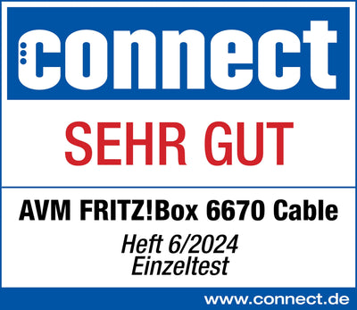 AVM FRITZ!Box 6670 Cable | Router für einen Kabelanschluss (DOCSIS-3.1-Kabelmodem, 2x2 Wi-Fi 7 mit 2.880 MBit/s (5 GHz) und 688 MBit/s (2,4 GHz), Zigbee Integration 1 x 2,5 Gigabit-LAN-Port)