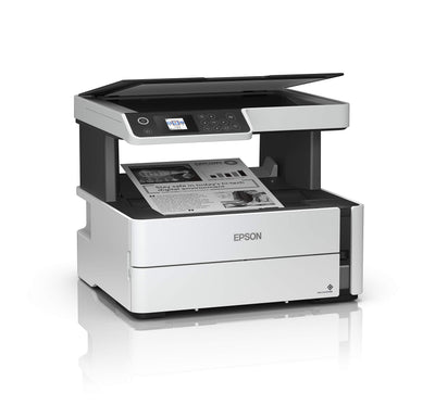 Epson EcoTank ET-M2170 nachfüllbarer 3-in-1-Schwarzweißdrucker (Scanner, Kopierer, DIN A4, Duplex, USB 2.0, Wi-Fi, Ethernet) großer Tintenbehälter, hohe Reichweite, niedrige Seitenkosten