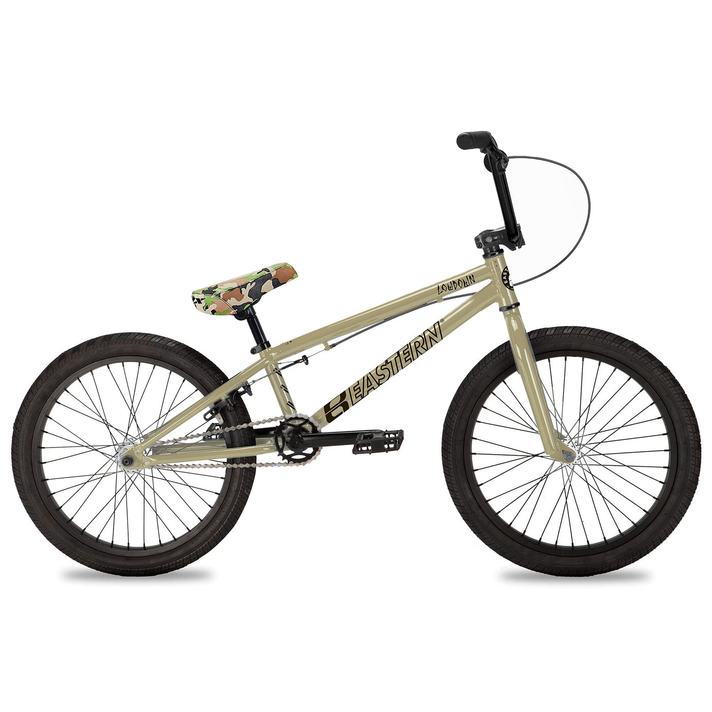 Eastern Bikes Lowdown 20-Zoll BMX-Fahrrad, Rahmen aus hochfestem Stahl (Beige & Tarnmuster)