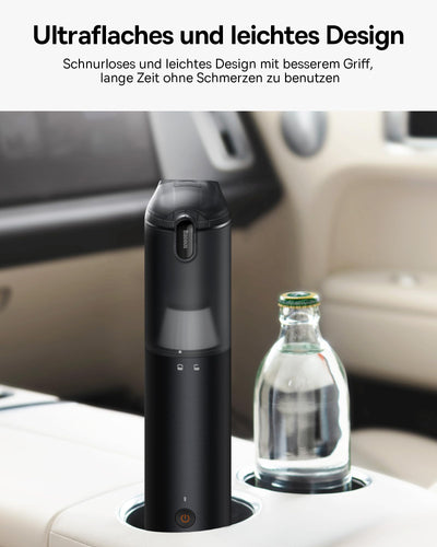 Baseus A3 Lite Handstaubsauger Akku Auto, 12000pa Autostaubsauger mit USB-C Schnellladung, Auto Staubsauger Kabellos mit Single-Touch-Leer, Mini-Staubbrecher für Auto, Tierhaare, Haus