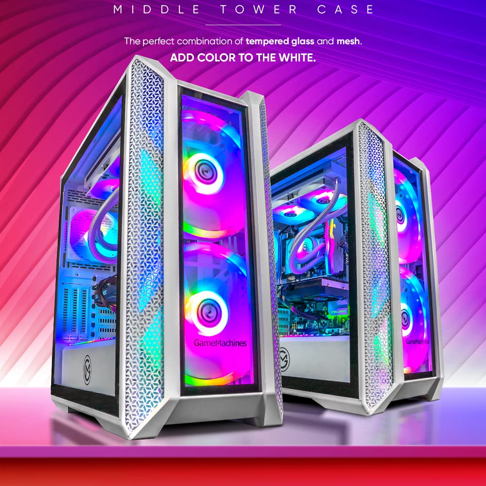 GameMachines Cyclon Snow Edition - Gaming PC - Intel® Core™ i7 14700KF - Wasserkühlung - NVIDIA GeForce RTX 4060-1000GB M.2 SSD - 32GB RGB DDR4 - WLAN - Windows 11 Pro