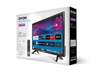 DYON Movie Smart 24 VX 60 cm (24 Zoll) Fernseher (HD Smart TV, HD Triple Tuner (DVB-C/-S2/-T2), App Store, Prime Video, Netflix, YouTube, DAZN, Disney+) [Mod. 2023]…