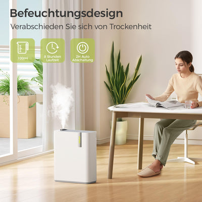 Dhyala Luftreiniger Allergiker für Wohnung Raucherzimmer, HEPA Luftfilter gegen Schimmel Staub Pollen Tierhaare, CADR 450m³/h für 161㎡, App-gesteuert Air Purifier 22dB Schlafmodus & Automodus