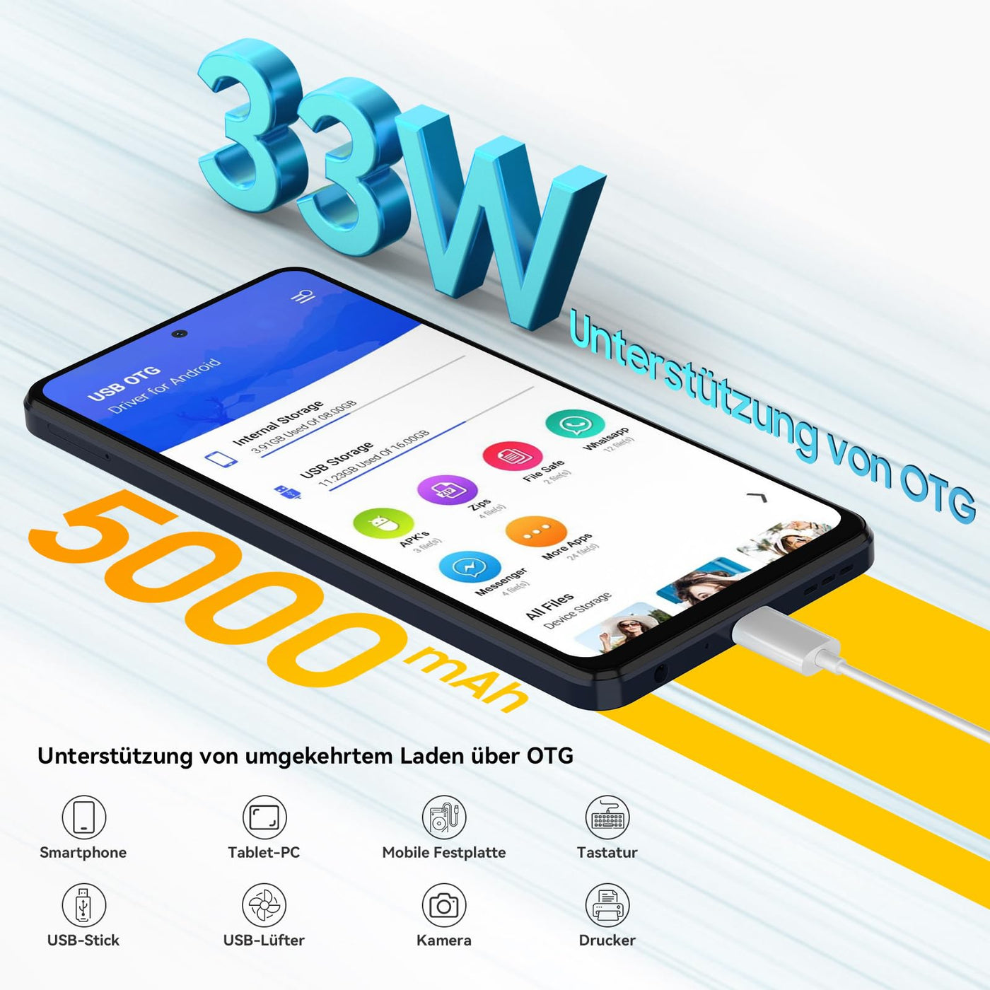 Blackview Shark 8(16GB+256GB) Handy,Helio G99,120Hz 2.4K, 64MP,Android 13 Smartphone ohne vertrag,6.78" FHD+ Display,13MP,5000mAh akku mit 33W,Fingerabdruck/NFC,4G Dual SIM Handys