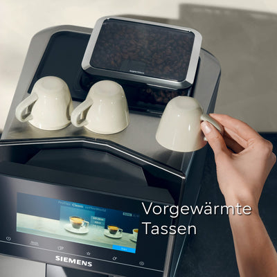 Siemens Kaffeevollautomat EQ900 TQ903D03, App-Steuerung, intuitives Full-Touch-Display, Barista-Modus, AromaBoost, Geräuschreduzierung, Premiummahlwerk, automatische Dampfreinigung, 1500 W, edelstahl