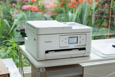 Canon PIXMA TS7750i Multifunktionsdrucker 4in1 (Tintenstrahl,Drucken, Kopieren, Scannen,Faxen, A4, 6,7 cm Touch, WLAN, 35 Blatt ADF, 2 Papierzuführungen, kompatibel mit Pixma Print Plan "Abo") Weiß