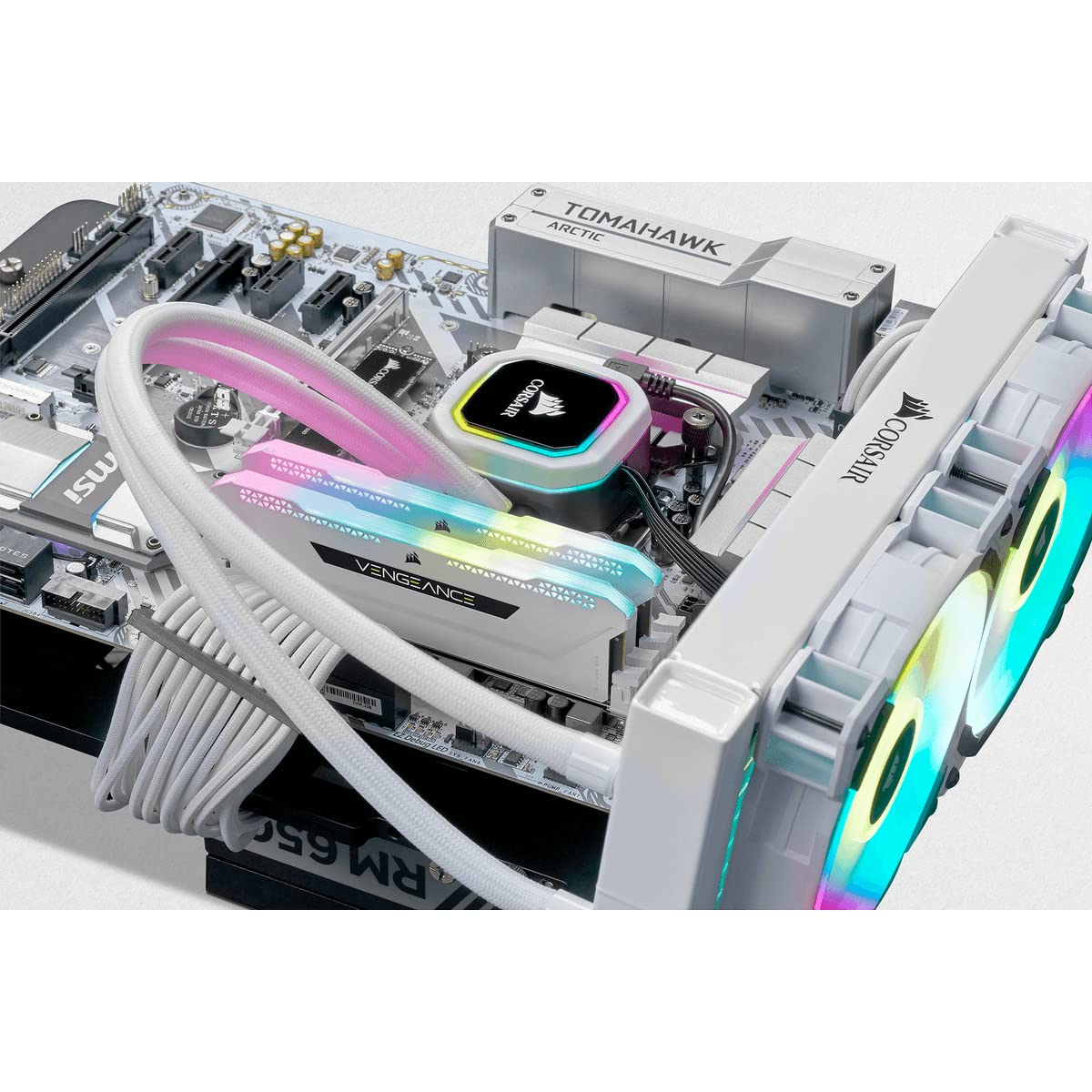 Corsair VENGEANCE RGB PRO SL 32GB (2x16GB) DDR4 3600 (PC4-28800) C18 1.35V Desktop Memory - Weiß