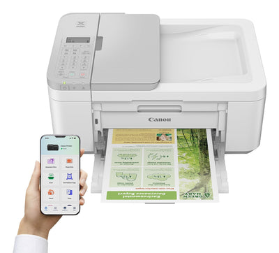 Canon PIXMA TR4756i Multifunktionsdrucker 4in1 (Tintenstrahl, Drucken, Kopieren, Scannen, Faxen, A4, WLAN, Apple AirPrint, 20 Blatt ADF, Duplexdruck, kompatibel mit Pixma Print Plan ABO) weiß