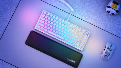 Glorious Pc Gaming Race GMMK Pro - 75% TKL Modular Gaming Keyboard Mechanical mit RGB Beleuchtung - Vollständige Anpassung auf Dichtungen montiert - Barebones (ISO-Layout, Weiß)