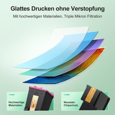 302XL Druckerpatronen Wiederaufbereitet für HP 302 Druckerpatronen Multipack für HP 302 XL Kompatibel für HP Envy 4525 4520 für OfficeJet 3831 5230 3830 für Deskjet 3630 3636(Schwarz, Farbe, 2er-Pack)