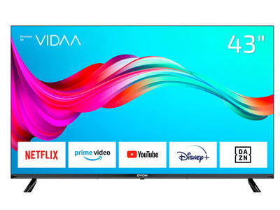 Téléviseur DYON Smart 43 VX 108 cm (43 pouces) (Full HD Smart TV, triple tuner HD (DVB-C/-S2/-T2), App Store, Prime Video, Netflix, YouTube, DAZN, Disney+) [Mod. [2022], Noir