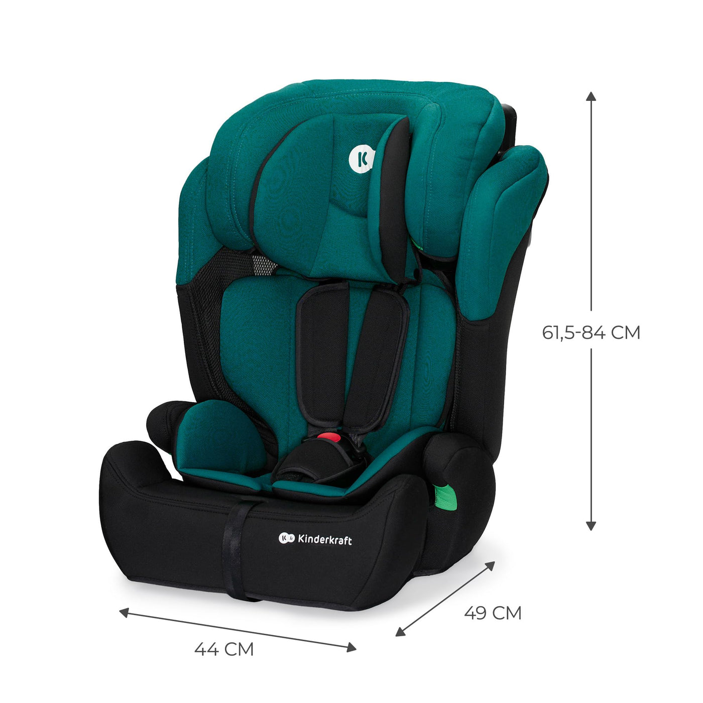 Kinderkraft Kinderautositz COMFORT UP I-SIZE, Autokindersitz, Autositz, Kindersitz, für Kinder von 76-150 cm, 5-Punkt-Sicherheitsgurt, Einstellbare Kopfstütze, ECE R129/03, Grün