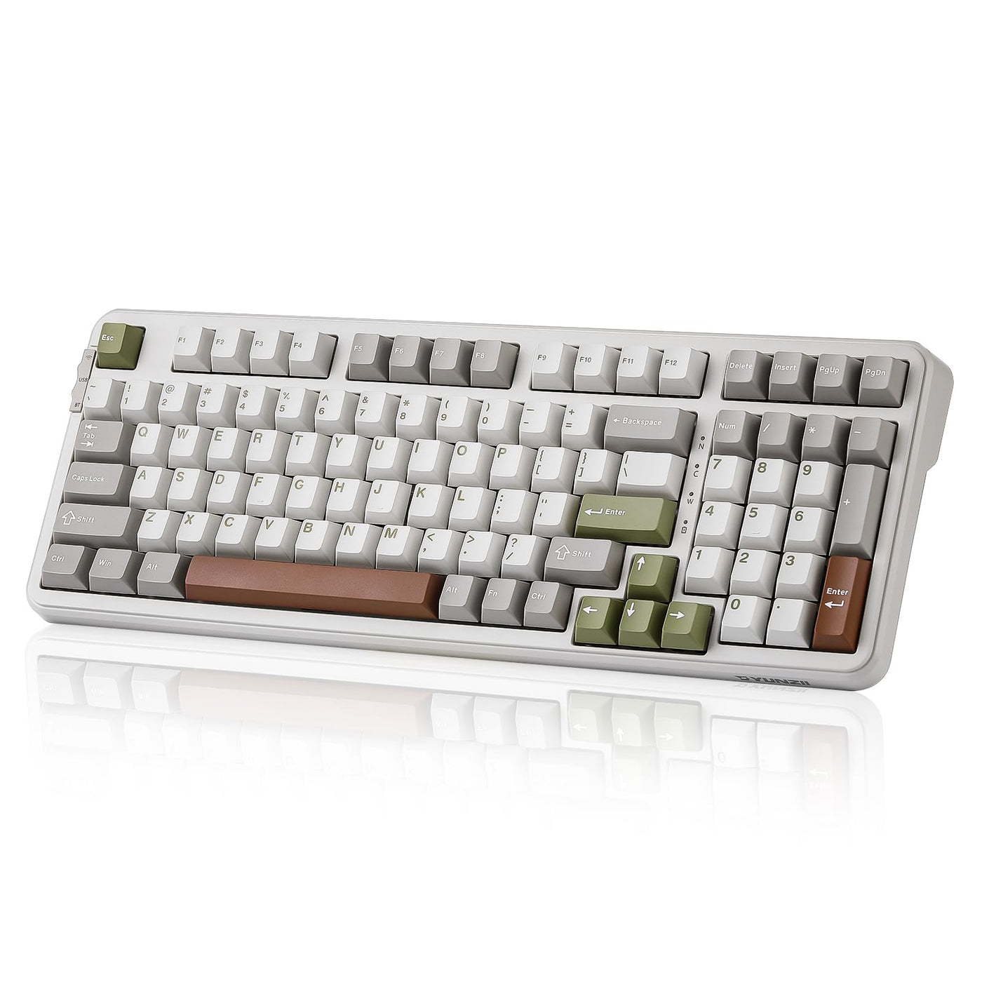 YUNZII B98 Wireless Mechanical Keyboard, Hot Swappable Custom Keyboard with Numpad, Pre-lubed Linear Switches, Gasket Mounted RGB Backlit Gaming Keyboard (beige, Cocoa Cream v2 linear Switch)