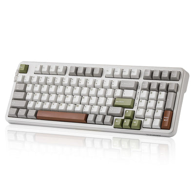 YUNZII B98 Wireless Mechanical Keyboard, Hot Swappable Custom Keyboard with Numpad, Pre-lubed Linear Switches, Gasket Mounted RGB Backlit Gaming Keyboard (beige, Cocoa Cream v2 linear Switch)