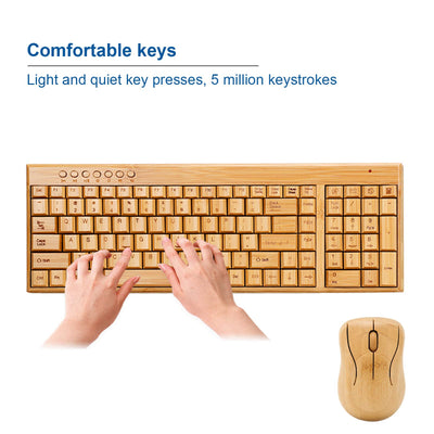 Ensemble clavier et souris Vikye, appareils sans fil pour ordinateur en bambou Plug and Play sans fil 2,4 GHz, appareils de contrôle d'ordinateur en bois à connexion sans fil pour bureau (souris)