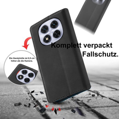 Giyer für Xiaomi Redmi Note 14 Pro Hülle mit Schutzfolie, Handyhülle Redmi Note 14 Pro 5G PU Leder Wallet Flip Case, Schutzhülle Redmi Note 14 Pro Klapphülle mit Kartenfach Standfunktion (Schwarz)