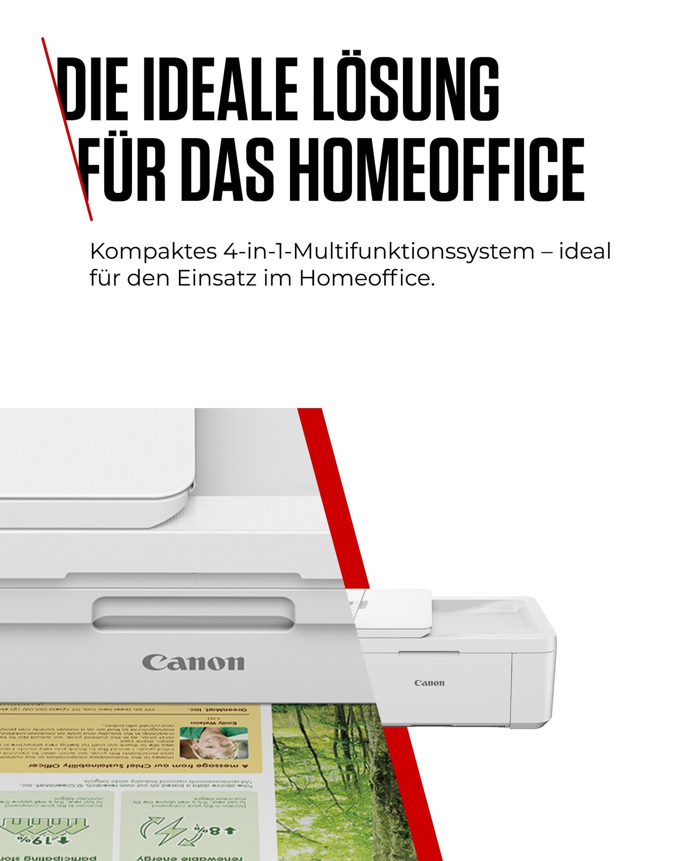 Canon PIXMA TR4751i 4-in-1 WLAN-Drucker fürs Homeoffice, Kopierer, Fax – Auto-Duplex, 20-Blatt-ADF, Fotodruck – Print Plan kompatibel – kabellos, Scannen via Cloud (Weiß)