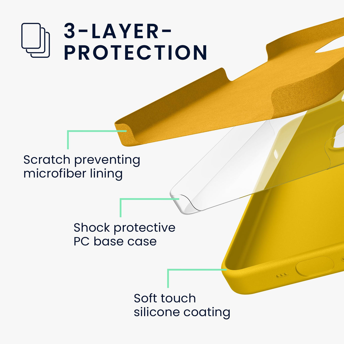 kwmobile Hülle kompatibel mit Apple iPhone 16 Pro Max Hülle - Silikon Handy Case - Handyhülle weiche Oberfläche - kabelloses Laden - Strahlend Gelb