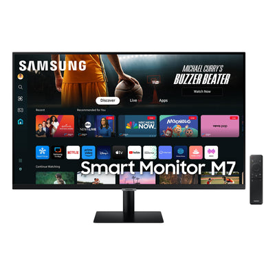 Samsung M70D Smart Monitor, 32 Zoll, 4K AI Upscaling, UHD, 60 Hz, Streaming-Monitor mit Entertainment und Gaming Hub, Bildschirm mit Lautsprechern, Smart TV Apps mit Fernbedienung, LS32DM700UUXEN