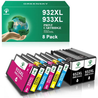 GREENSKY 932XL 933XL Druckerpatronen Kompatibel für HP 933XL Multipack für HP OfficeJet 6600 Patronen, 932 XL 933 XL für HP OfficeJet 6700 Patronen 7510 7612 7110 7610 6110 (8 Stück)