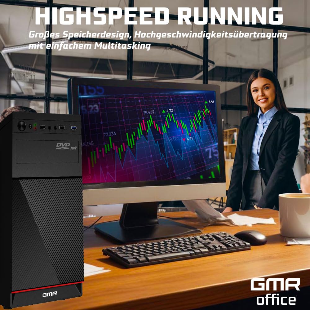 GMR Ultra i7 Business Office PC - Schneller Rechner | 3 Jahre Garantie | 32 GB RAM | 1000GB SSD | DVD±RW | USB 3 | Windows 11 Prof | WiFi-Bluetooth