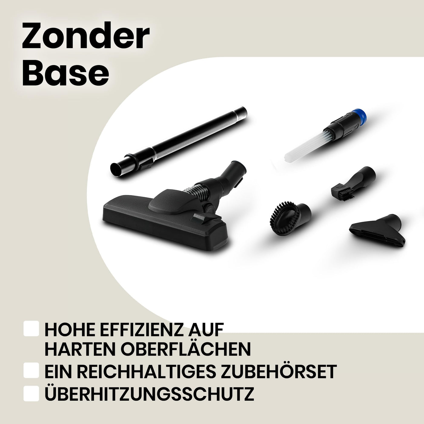 ZEEGMA Zonder Base Staubsauger beutellos Zyklon Staubsauger, hohe Saugleistung, 2 HEPA H13 und waschbare Filter Allergikerfreundlich Staubbehälter, 2,5 Liter