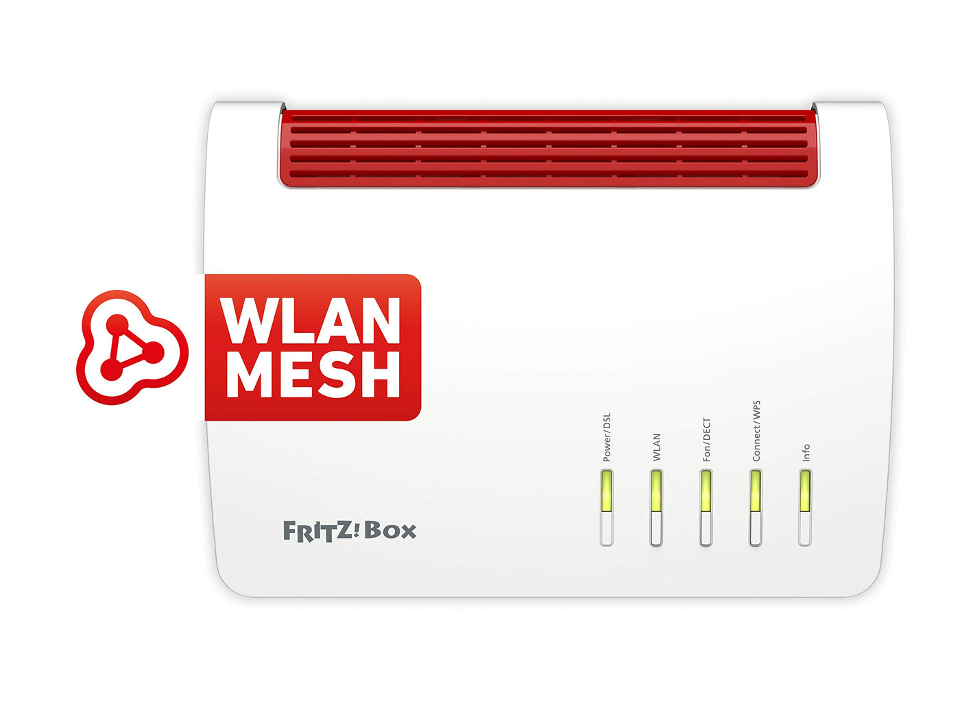 AVM FRITZ!Box 7590 WLAN AC+N Router (DSL/VDSL,1.733 MBit/s (5GHz) & 800 MBit/s (2,4 GHz), bis zu 300 MBit/s mit VDSL-Supervectoring 35b, WLAN Mesh, DECT-Basis, Media Server, geeignet für Deutschland)