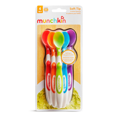 Munchkin Babylöffel mit weicher Spitze, Beikostlöffel-Set mit ergonomischen Griffen, spülmaschinenfestes Plastikbesteck, für Babys & Kleinkinder, BPA-frei - 6er-Set