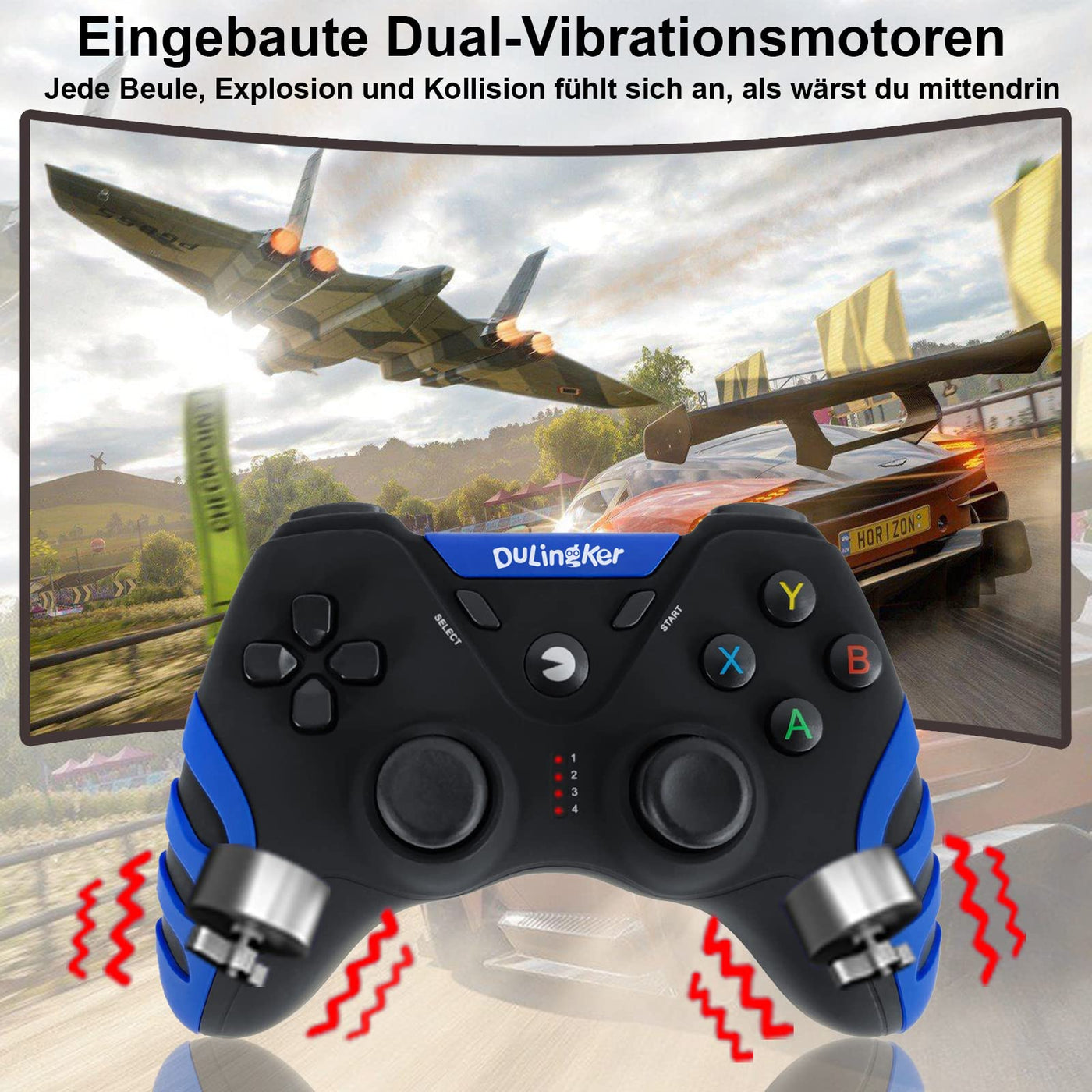 DuLingKer PC Controller Wireless, PS3 Controller PC Gamepad mit Hall Effect Joystick und Dual Vibration, 2,4G Wireless Gaming Controller für PC Windows, Laptop, PS3, Android TV, Steam, Raspberry Pi