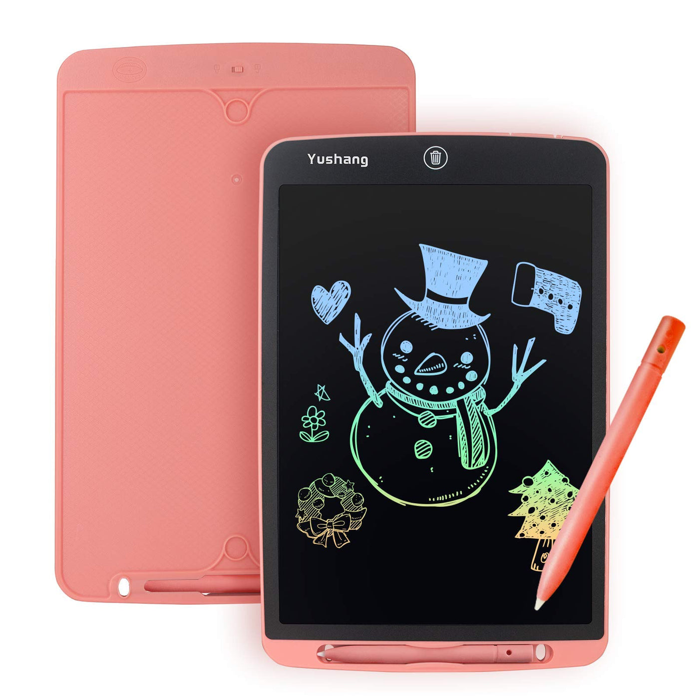 Tablette d'écriture LCD YUSHANG 12 pouces Tablette de dessin LCD colorée Bloc-notes LCD pour adultes Tableau d'écriture LCD portable pour écrire, peindre et prendre des notes (Rose-12)