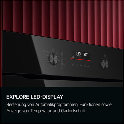 AEG Einbaubackofen – Serie 5 Ringheißluft: Gleichmäßige Garergebnisse auf 3 Ebenen – Pyrolyse Selbstreinigung – 45 Automatikprogramme – LED-Touchdisplay – Schnellaufheizung – Schwarz – TU5PB40WSK