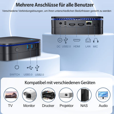 Blackview Mini PC, Intel 12th Gen N95(up to 3.4GHz) Mini Computer Windows 11 mit 16GB DDR4 RAM 512GB M.2 SSD, Mini Desktop, Gaming PC 4K HD Dual HDMI, Gigabit Ethernet, 5G WiFi, Schwarz