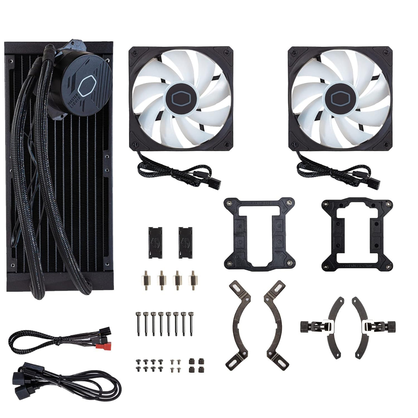 Cooler Master MasterLiquid 240L Core ARGB Wasserkühlung - CPU-Flüssigkeitskühler mit Zweikammer-Gen-S-Pumpe, überlegende PC-Kühlung mit 120mm -Lüfter, LGA 1700- und AM5-Halterungen – Schwarz