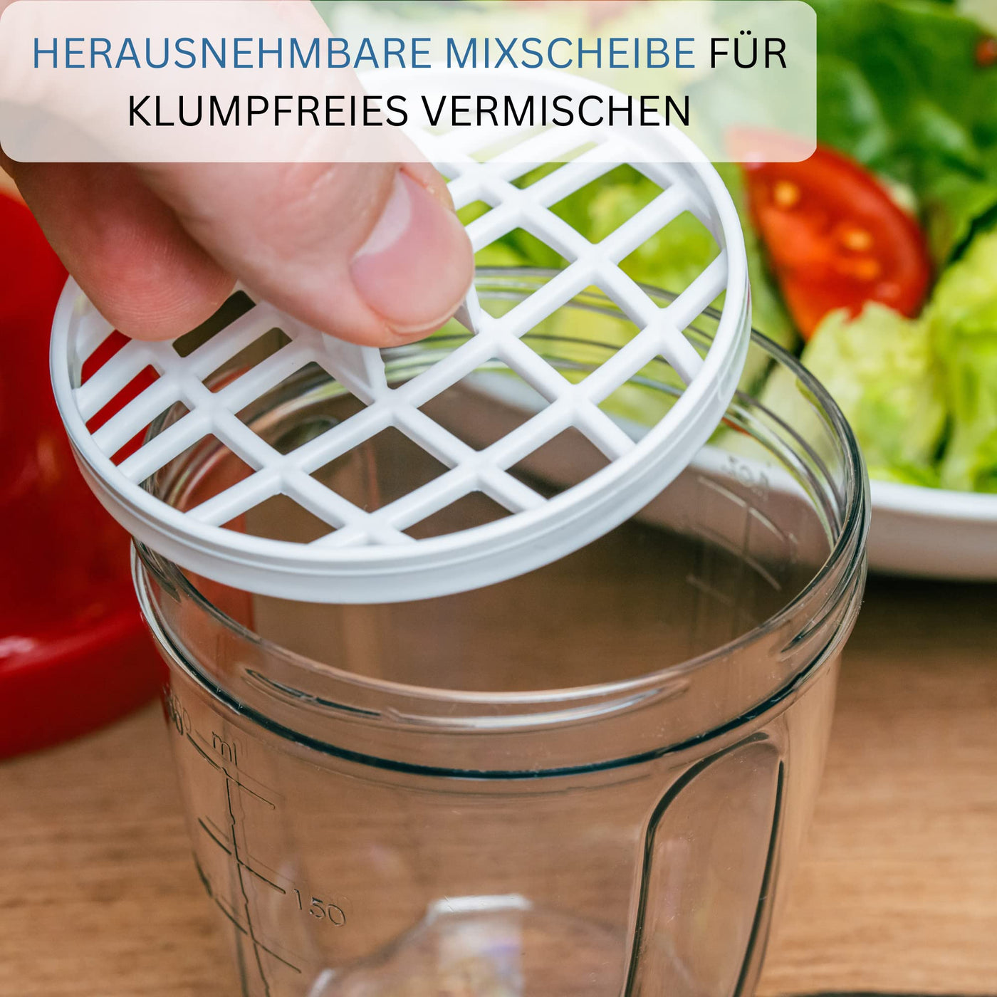 Westmark Mix- und Schüttelbecher/Shaker mit herausnehmbarer Mixscheibe, Fassungsvermögen: 0,25 l, Höhe: 12,8 cm, Kunststoff, BPA-frei, Mix-Ei, Farbe: Klar/Grün, 3089227A