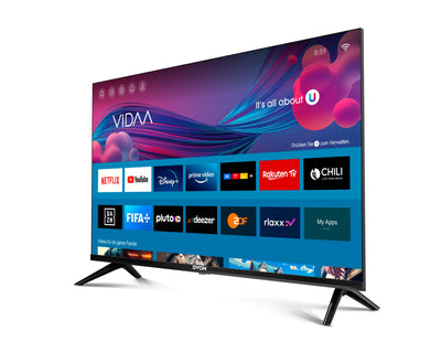 DYON Movie Smart 32 VX 80 cm (32 Zoll) Fernseher (HD Smart TV, HD Triple Tuner (DVB-C/-S2/-T2), App Store, Prime Video, Netflix, YouTube, DAZN, Disney+) [Mod. 2023]