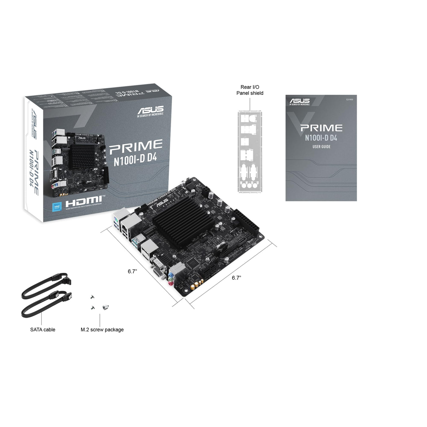 ASUS Prime N100I-D D4 Mainboard Intel N100 (Intel N100 Prozessor, PCIe 3.0, USB 3.2 Gen 2, M.2, DDR4)