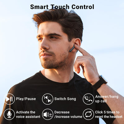 Bluetooth Kopfhörer in Ear Kopfhörer Kabellos Bluetooth 5.3 HiFi Stereoklang, Kopfhörer mit 4 ENC Noise Cancelling Mic, 42H Kabellose Kopfhörer con LED Anzeige Ladekoffer, IPX7 Wasserdicht Ohrhörer