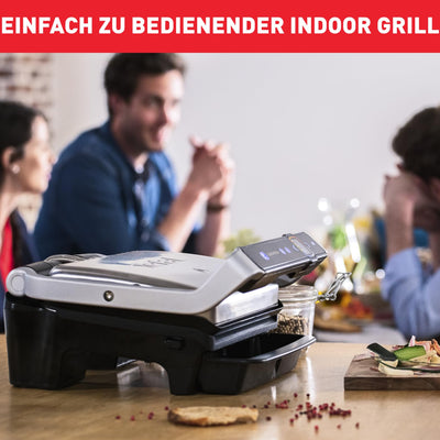 Tefal OptiGrill Elite Kontaktgrill, 12 Programme, Digitales Display mit Garstufenanzeige, Abnehmbare Platten, Elektrogrill, Edelstahl, GC750D16